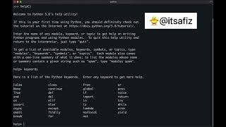 List Python Keywords using Python help utility #python