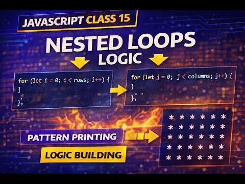 Nested Loops in JavaScript | JS Class 15 | For Loop Inside For Loop Explained