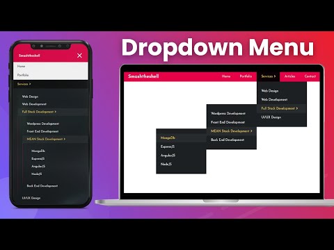 Responsive Multi Level Dropdown Menu with CSS  | CSS3 Animated Hamburger Menu