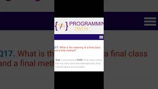 Final Class and Method  #for_experience #php #phptutorials #programming #coding