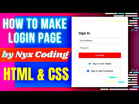 How to Create login/sign up page using HTML & CSS || by Nyx coding || website designer #codingworld