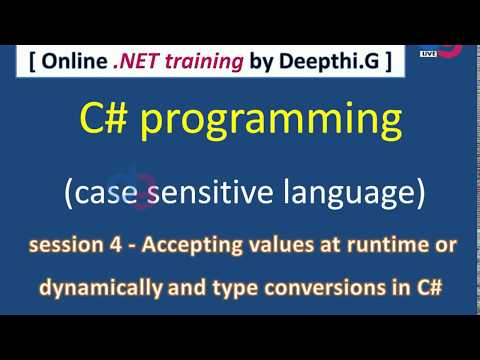 Session 4 : Dynamic data and Type conversions in C# | dgTraining