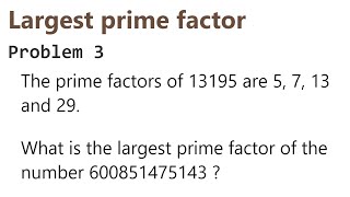 Project Euler: Problem 3 (C/C++)