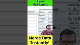 Merge Data Instantly | Excel MIS Report Tips & Tricks #advanceexcel #excel #misreport