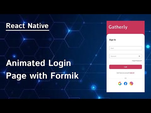 Animated Login Screen using Formik | Tamil | React Native | Relax with RK