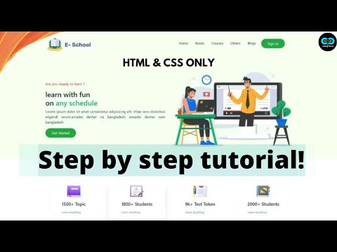 How to make school website using HTML and CSS | E-learning  Website |  Step-by-Step Tutorial
