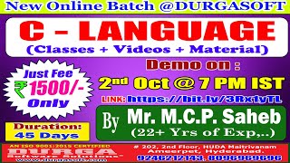 C - LANGUAGE Online Training @ DURGASOFT