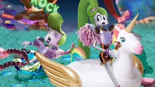 TROLLS 3 BAND TOGETHER sister and brother Velvet and Veneer Glow Up Kluz Cartoon Transformation