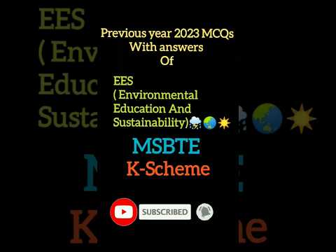 EES (Environmental Education and Sustainability) Previous Year Question With Answers||MSBTE K-Scheme