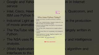 Who uses python today? | Which company/industries| #shorts #python #youtubeshorts #viralvideo#study