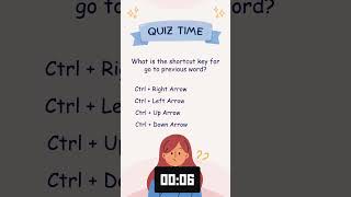 What is the shortcut key for go to previous word?   #shortcutkeys