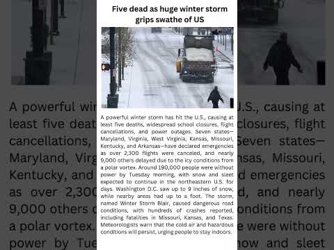 "Winter Storm Hits the U.S. | Fatalities, Power Outages & Travel Chaos! ❄️⚡️"