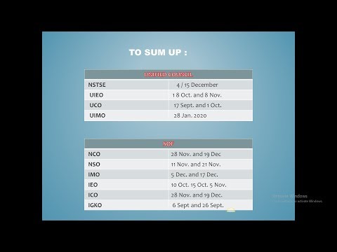 Olympiads - Date Sheet (SOF and Unified Council olympiads)
