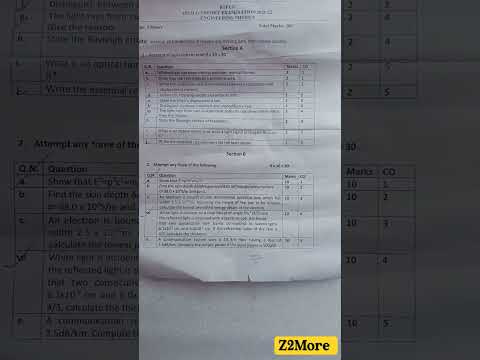 Engineering Physics 1st Sem Previous Year Question Paper || #ytshorts