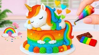 🦄Satisfying Miniature Sweet Rainbow Unicorn Cake Decorating 🌈 虹色ユニコーンケーキ ✨ Tiny Tammy #2