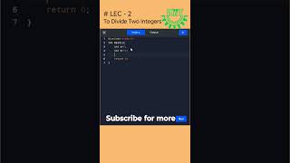 To Divide Two Numbers in c😍 #cprogramming #shorts #cprogrammingquestions #cprogrammingvideo #coding