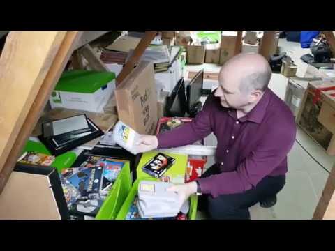 Looking in Andrew's loft of old gaming memorabilia