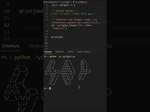 How to generate ASCII TEXT and change style in Terminal using Pyfiglet module? #shorts #python