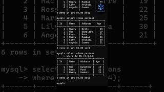 MySQL IN Operator | IN Operator with example #viralshort #mysql #in #inoperator #viralvideo #backend