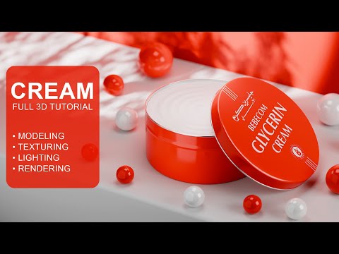 Glysolid Glycerin Cream Complete 3D Product Tutorial (Modeling to Rendering) #3dmodeling #tutorial