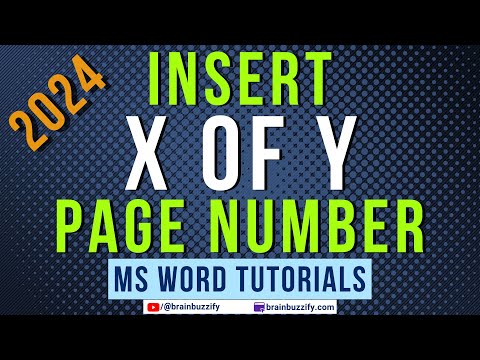 Page X of Y - Add  Page Numbers to a Word Document (Two Methods - 2024)