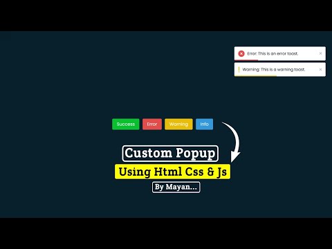 Custom Alert / Popup Using HTML, CSS & JavaScript | MayanCoders