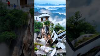 The Hill Collapses Instantly — Buildings on Top Go Down with It!