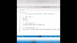 HTML Tags vs HTML Elements vs HTML Attributes