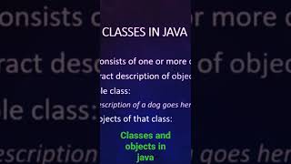 Classes and Objects in Java | #shorts