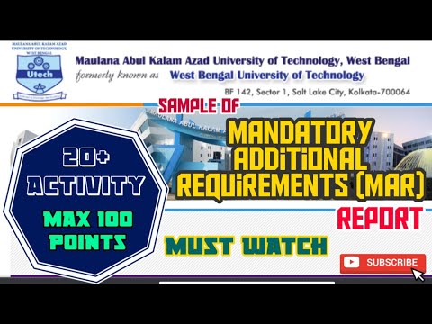MAR Activity || Mandatory Additional Requirements Report || How to get mar point || Sample of MAR 🥰🥰