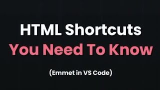 HTML Shortcuts You need to Know #htmlshorts #htmlcode