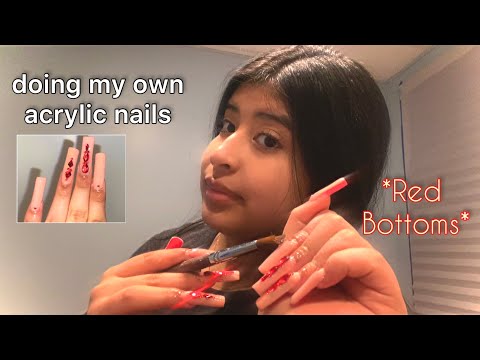 DOING MY OWN ACRYLIC NAILS | watch me work as a beginner
