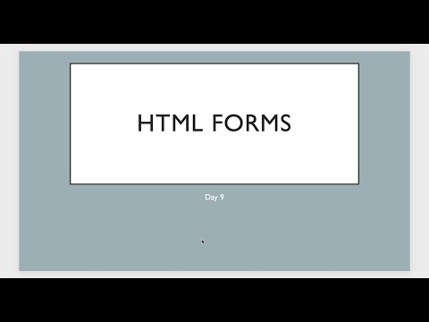 Day9 HTML Forms Introduction | how to create login Page | how to use HTML Elements