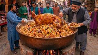 UNIQUE PAKISTANI GIANT MOST FAMOUS KABULI PULAO | ROASTED WHOLE LAMB | STREET FOOD OF PAKISTAN