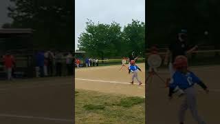 First game of pitching machine baseball!
