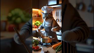 🍳 Chef Cat Cooking Delicious Meal | Ultra-Realistic 8K AI Animation #chefcat