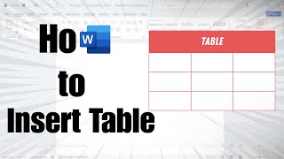 How to Insert Table in Microsoft Word