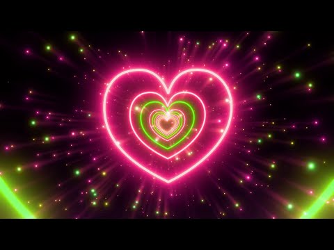 Pink Neon Lights Love Heart Tunnel | Pink Hearts Screensaver | VJ Loop  | Tik Tok Trend 4k