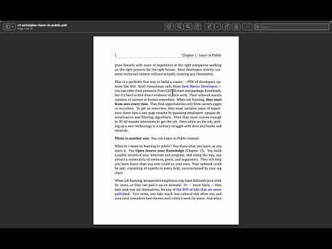 Raw Table Reading:  Learn In Public 1.1