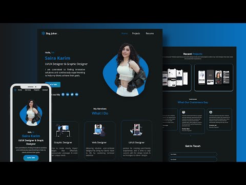 Build a Complete Responsive Personal Portfolio Website using HTML CSS. Beginner website