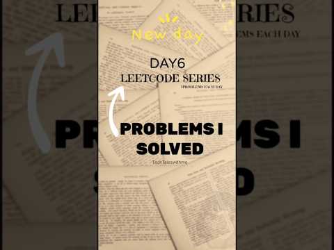 Day6 LeetCode series #techtaleswithme #dsa #codingchallenges #algorithm #leetcode #youcode #amazon