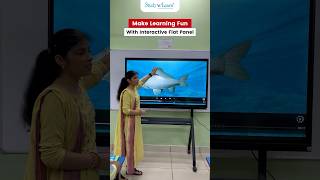Teacher Conducting Interactive Smart Class With Interactive Flat Panel - Whiteboard Touchscreen