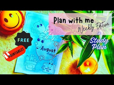 August Planner Setup 2024 ✨📝 | Bullet journal | Cute Stationery Theme 🩵 🐻#bulletjournal #planwithme