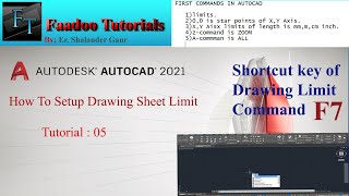 AutoCAD 2021 - Tutorial for Beginners : 05. How to Setup Drawing Limits |Limit byUse Of Shortcut Key