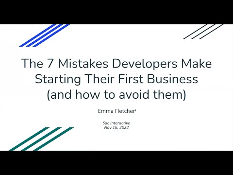 The 7 Mistakes Developers Make Starting Their First Business (Nov 2022) - Emma Fletcher