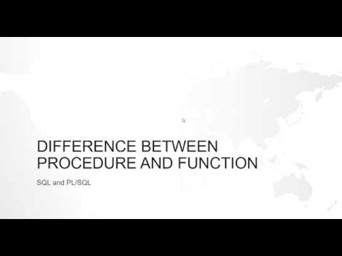 Difference between Procedure and Function