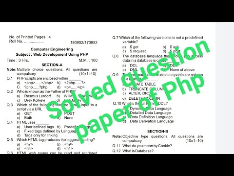 PHP solved question paper of DCSE 5th sem Hsbte board by MrPhd Uttam