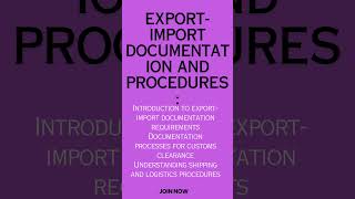 Export-Import Documentation and Procedures