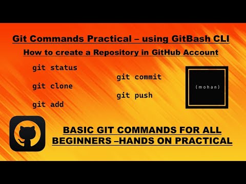 GIT COMMANDS using GitBash CLI | GIT COMMANDS FOR BEGINNERS #gitcommands #gitbash #mohanTechnologies