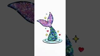 DIY beautiful glitter Little Mermaid tail kids easy art #kids #glitter #mermaid #fish